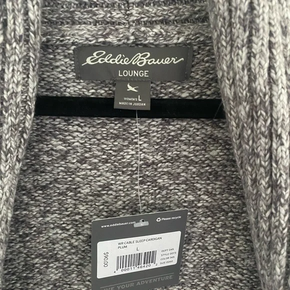NWT Eddie Bauer Cable Knit Sleep Cardigan - Picture 3 of 3
